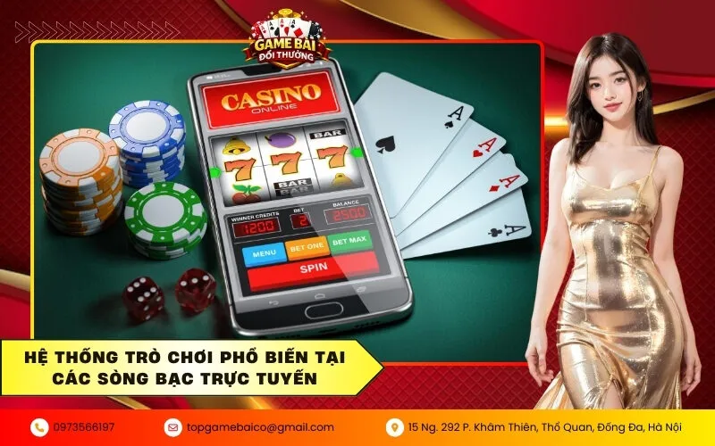 Hệ thống trò chơi phổ biến tại các sòng bạc trực tuyến