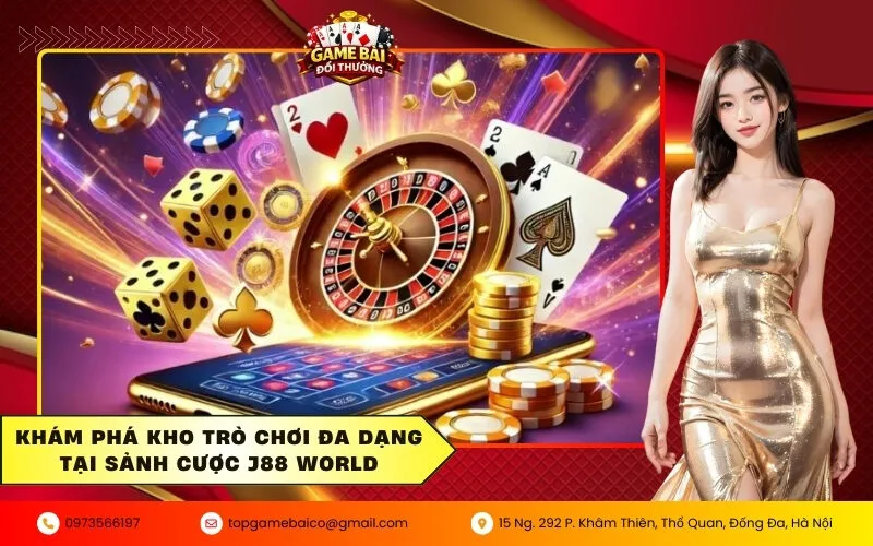 Trải nghiệm sảnh cược J88 World cùng cơ hội nhận thưởng lớn 4 Khám phá kho trò chơi đa dạng tại sảnh cược J88 World